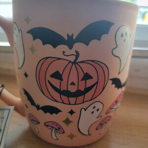 Halloween Ghosts Jack o ’lantern Bats & Mushrooms Peach Matte Soft Touch…